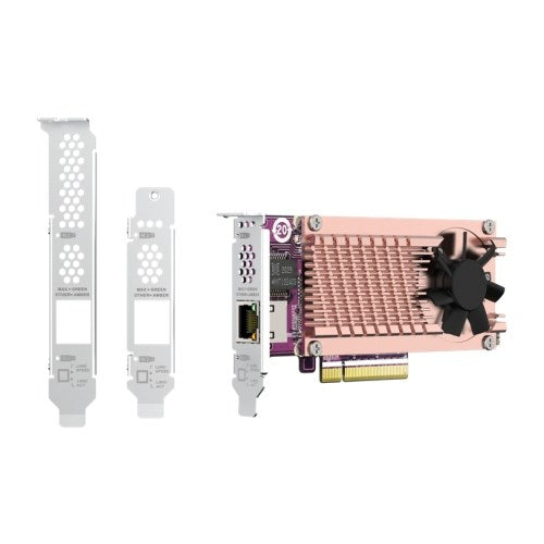 QNAP QM2-2P10G1TB - M.2 Expansion Card - Low-Profile - PCIe 3.0 x4 - for QNAP NAS - Model QM2-2P10G1TB TDS-H2489 TNS-H1083X-E2234 H1083X-E2236-16 TS-473 TVS-672