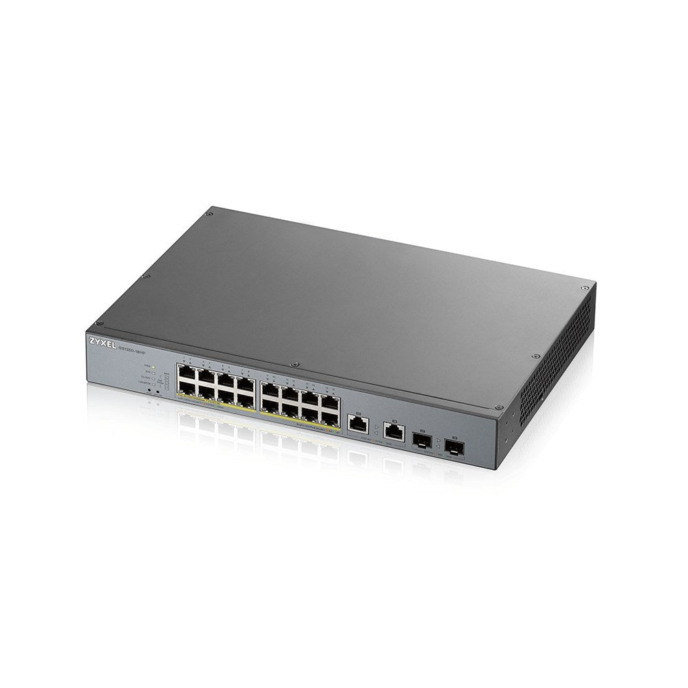Zyxel GS1350-18HP - Smart Switch - 16 x 10/100/1000 (PoE+) + 2 x Combo Gigabit Ethernet/SFP - Desktop - PoE+ (250 W)