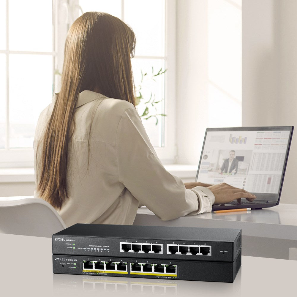 Zyxel GS1915 Series Smart Managed Switch - 8 Ports - Model GS1915-8-EU0101F
