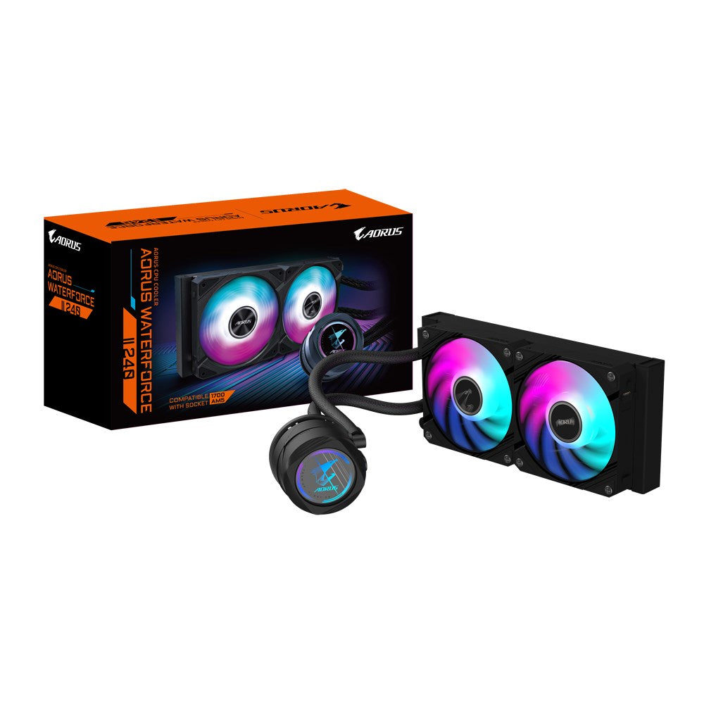 GIGABYTE AORUS WATERFORCE II 240 Liquid CPU Cooling System for AM4, LGA1200, LGA1700, AM5, LGA115x Socket