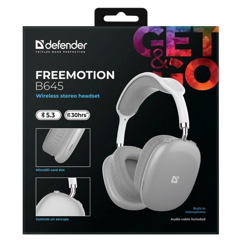 Defender Bluetooth Freemotion B645 Headphones Grey FREEMOTIONB645