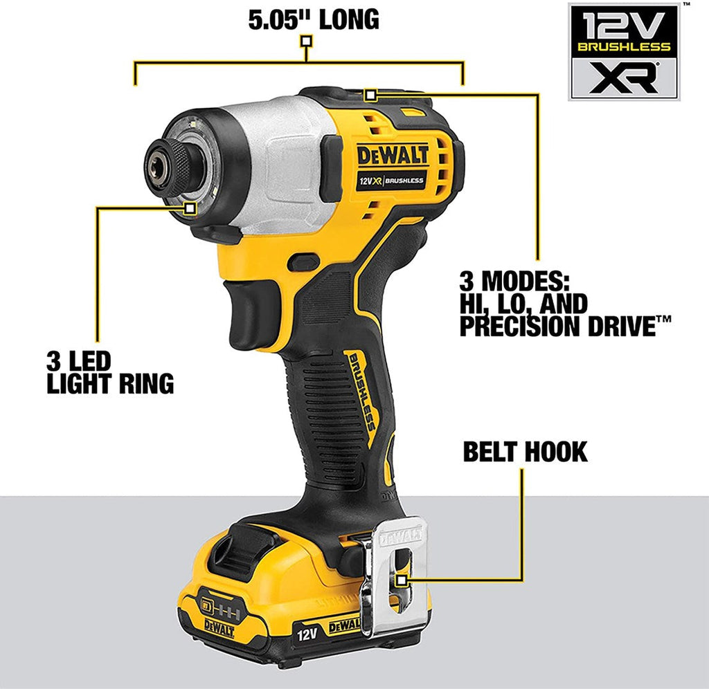 DeWALT DCF801D2-QW Impact Driver 12V 163Nm