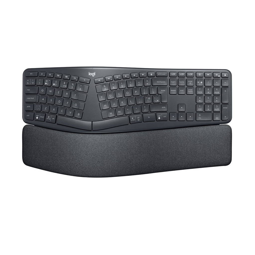 Logitech ERGO K860 - Wireless Keyboard - 2.4 GHz, Bluetooth 5.0 - QWERTY - USA International - Graphite