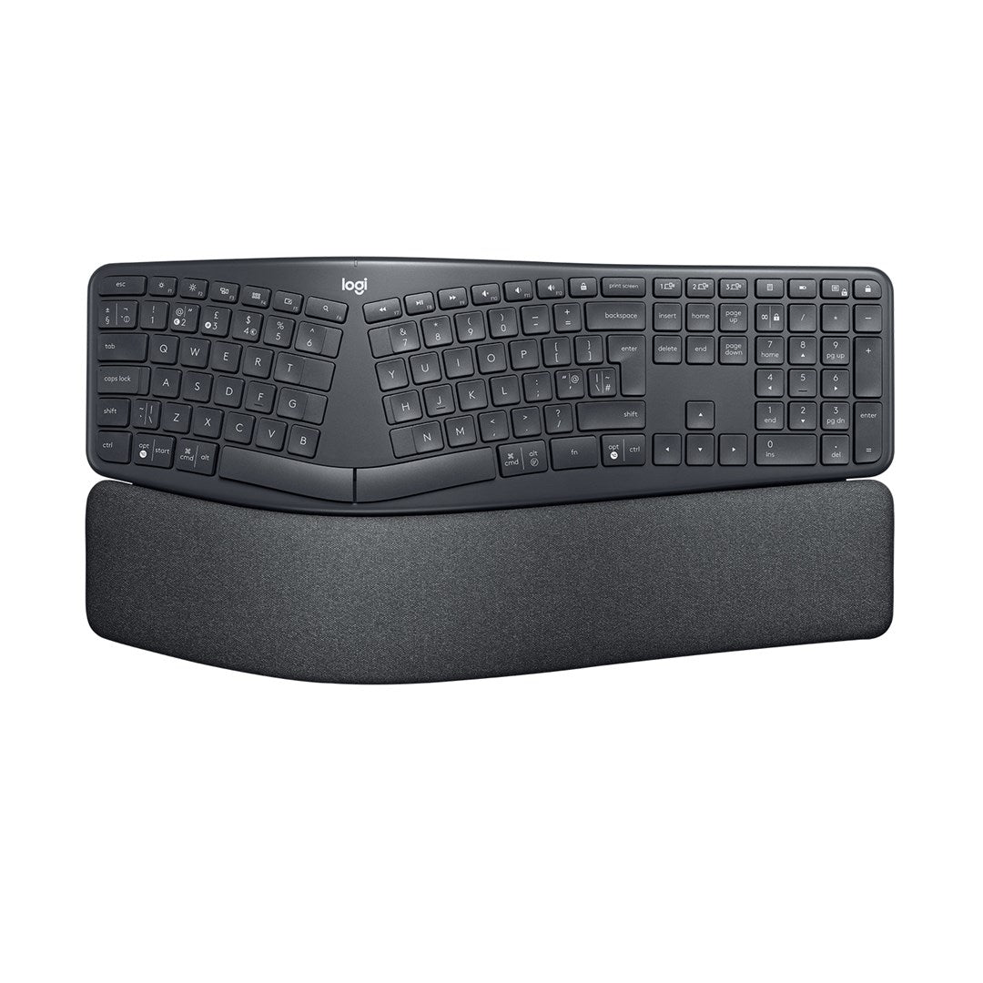 Logitech ERGO K860 - Wireless Keyboard - 2.4 GHz, Bluetooth 5.0 - QWERTY - USA International - Graphite