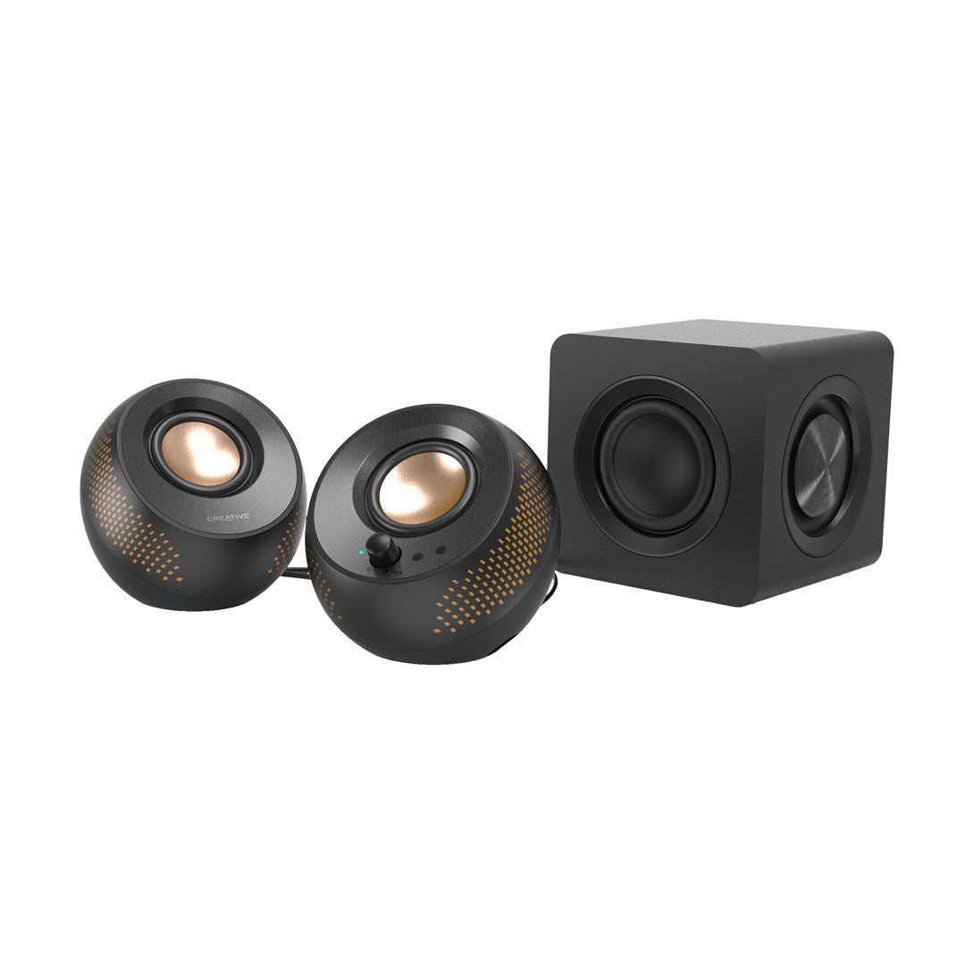 Creative Pebble X Plus - Speaker System - 2.1 Channel - Wireless - Bluetooth - 15 Watts - Black 51MF0495AA000