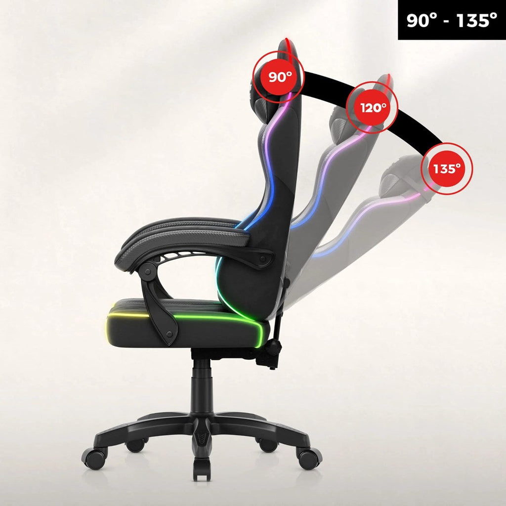 huzaro HZ-FORCE 2.7 RGB Black Gaming Chair Padded Seat USB Powered