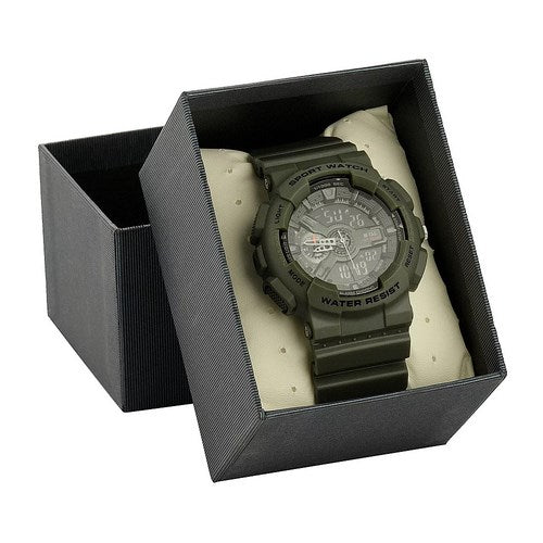 M-TAC Sports Watch Olive with LCD Display, Stopwatch, Alarm, 12/24 Format - Model 50006001