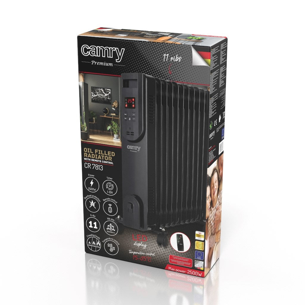 Camry Oil Heater 2500W with Remote Control 11 Fins