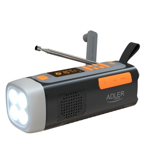 Adler AD 1920 Emergency Radio with Solar Panel and 4500 mAh Battery