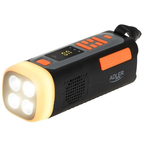 Adler AD 1920 Emergency Radio with Solar Panel and 4500 mAh Battery