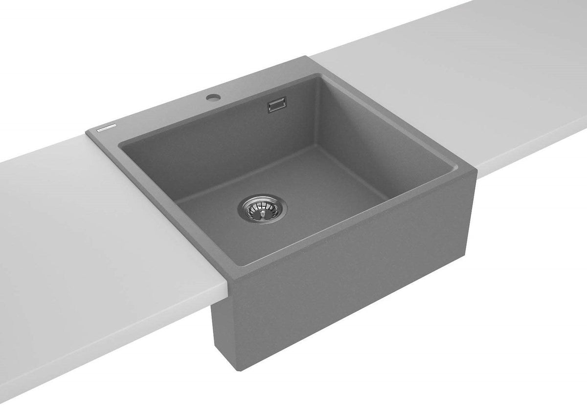 Deante Granite Sink 1-Bowl Metallic Gray 61x60 cm Recessed