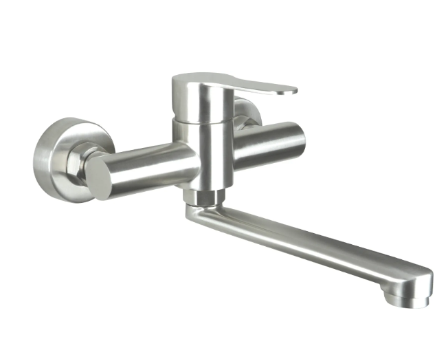 Wall-Mounted Washbasin Mixer Steel