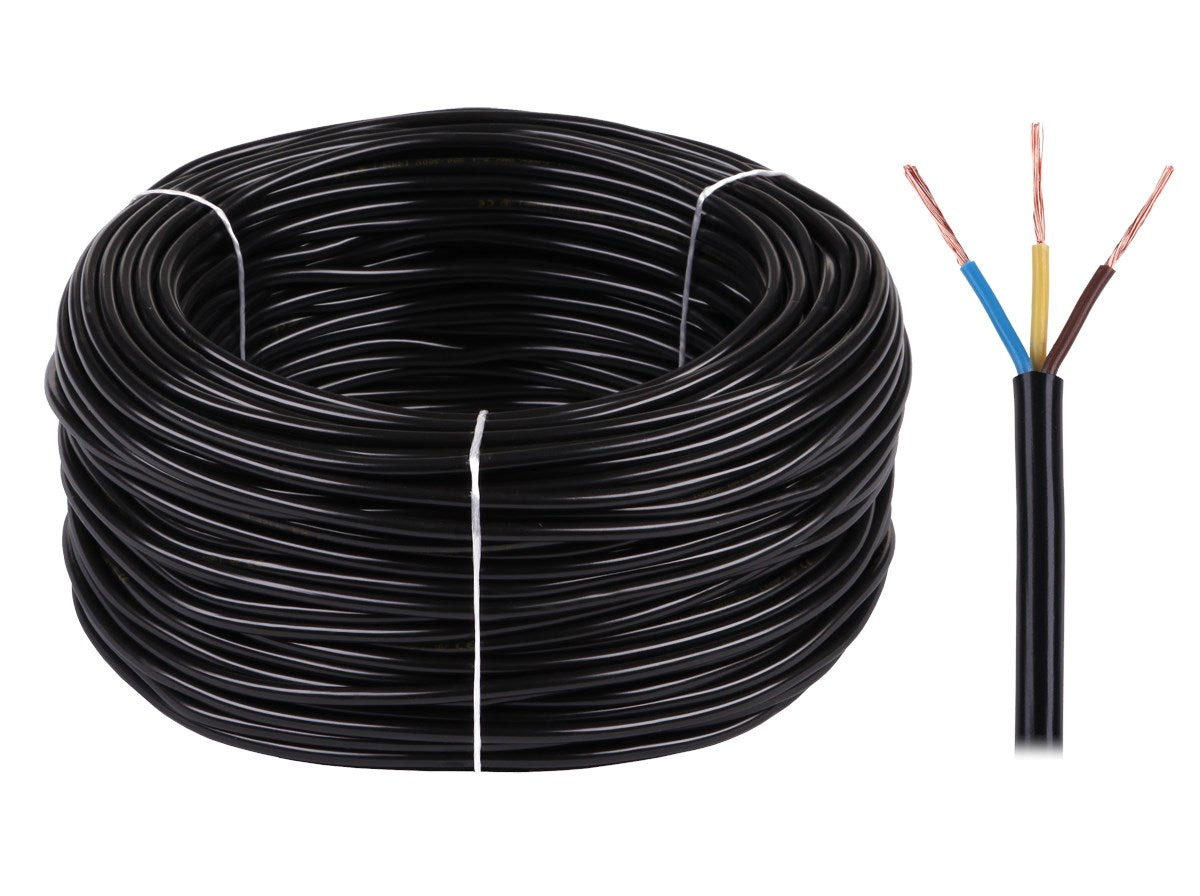 elektrokabel Electrical Cable 3x1.5mm² 300/300V Black KAB0824