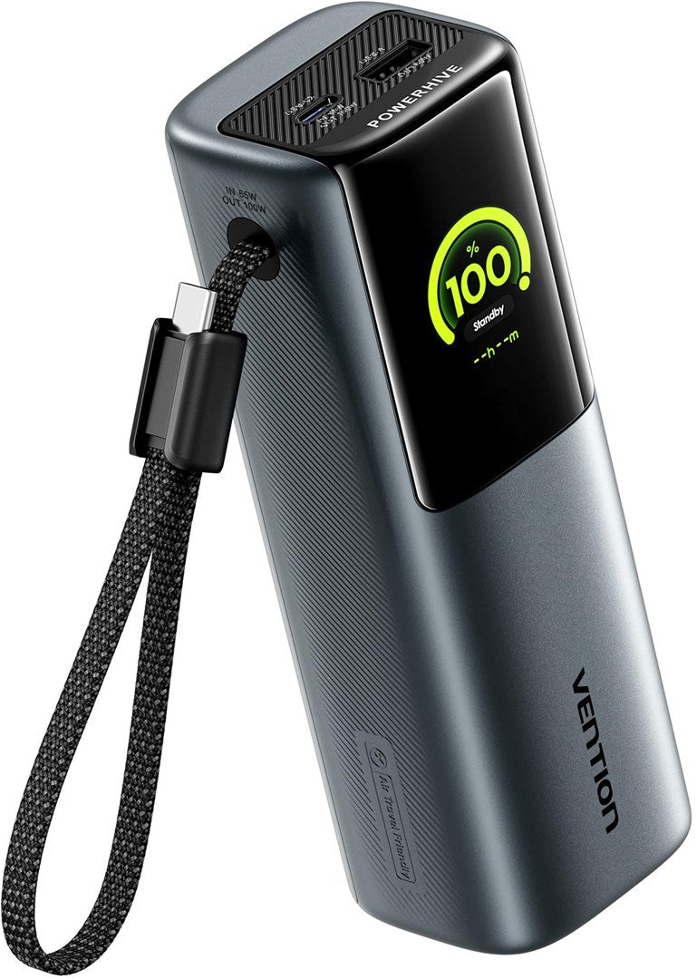 Vention Powerhive 20000mAh 165W Power Bank + Cable Black