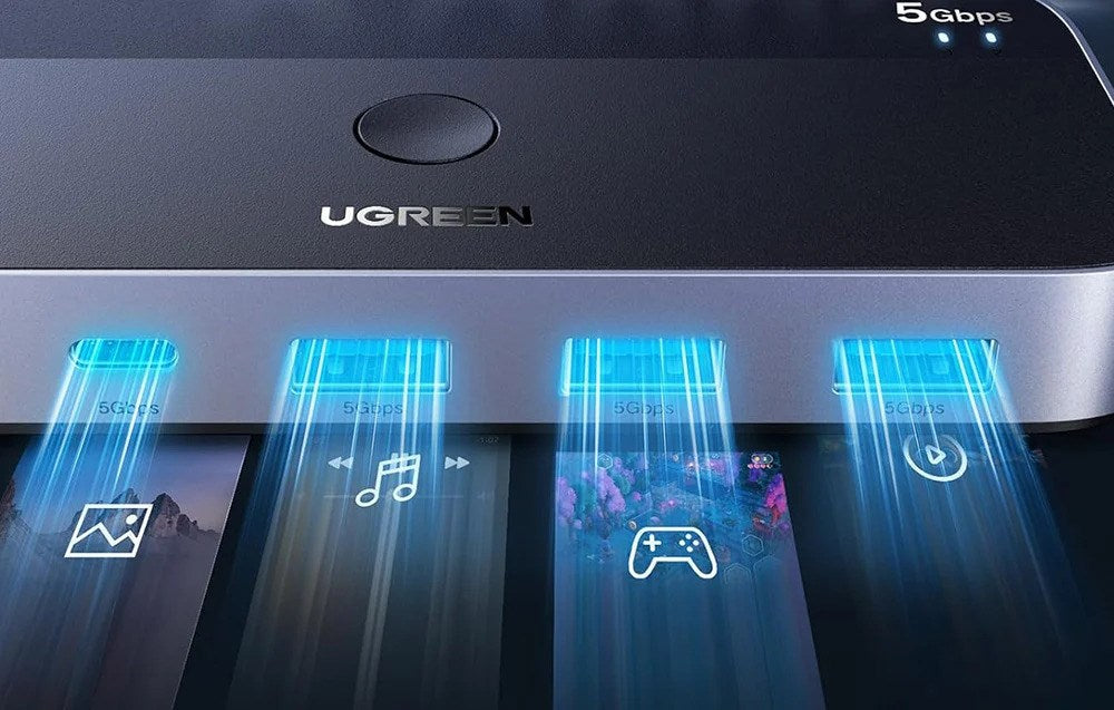 Ugreen USB 3.0 Sharing Switch 2 In 4 Out with Remote Control (15705)