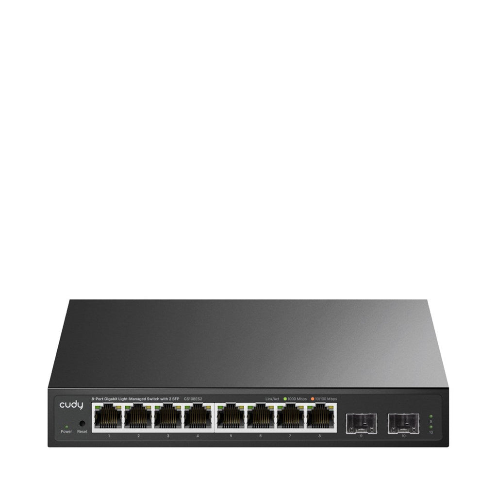 Cudy 8-Port Gigabit Easy-Managed Switch with 2 SFP  GS108ES2 1.0 L2 Gigabit Ethernet (10/100/1000) Black