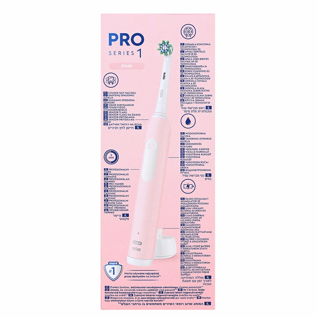 Braun Electric Toothbrush Pro1 Pink - 3 Modes - 570 g - Adult