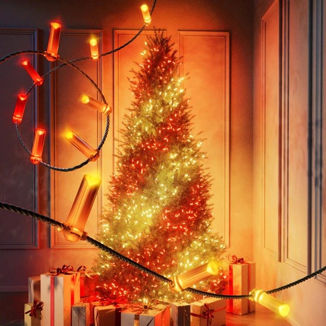 Twinkly Candies LED Christmas Tree Lights Candle Shape TWKC200RGB-G