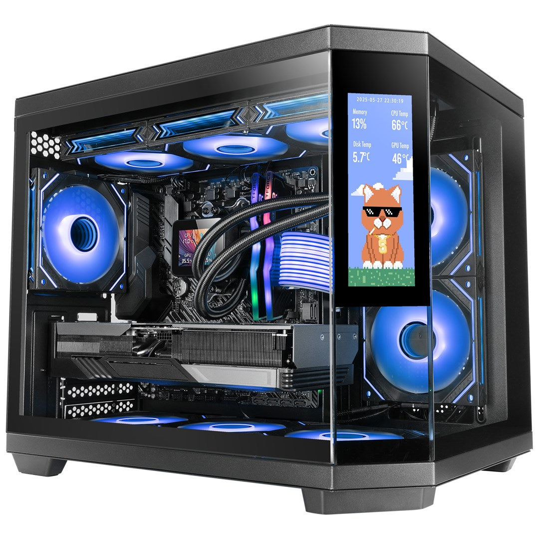 Mars Gaming MC3TCORELCDM Mini Tower Black
