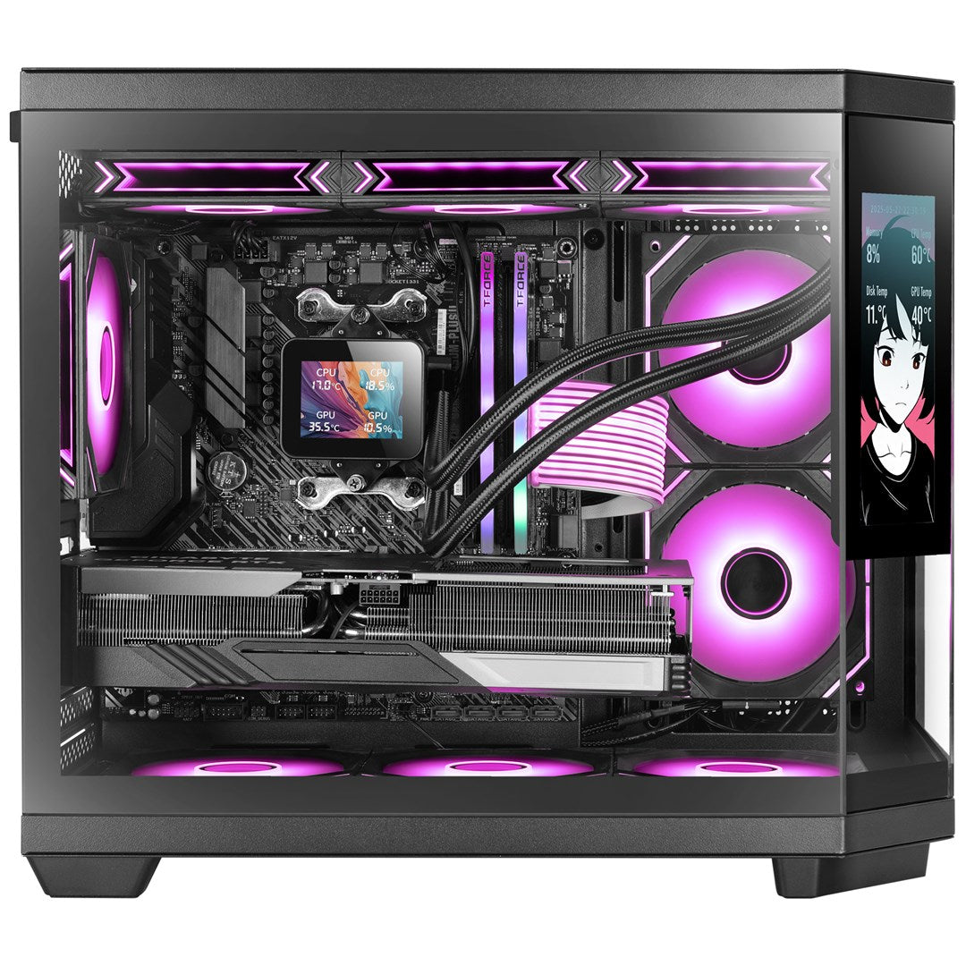 Mars Gaming MC3TCORELCDM Mini Tower Black