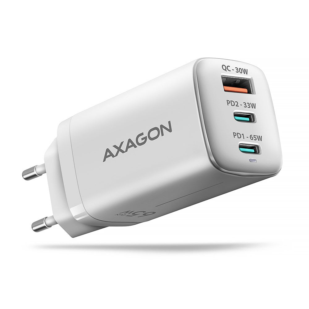 AXAGON ACU-DPQ65W 65W Wall Charger with PD3.0 & QC4+ for Smartphones, Laptops, Tablets