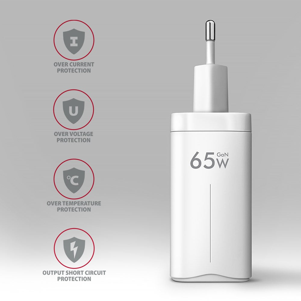 AXAGON ACU-DPQ65W 65W Wall Charger with PD3.0 & QC4+ for Smartphones, Laptops, Tablets