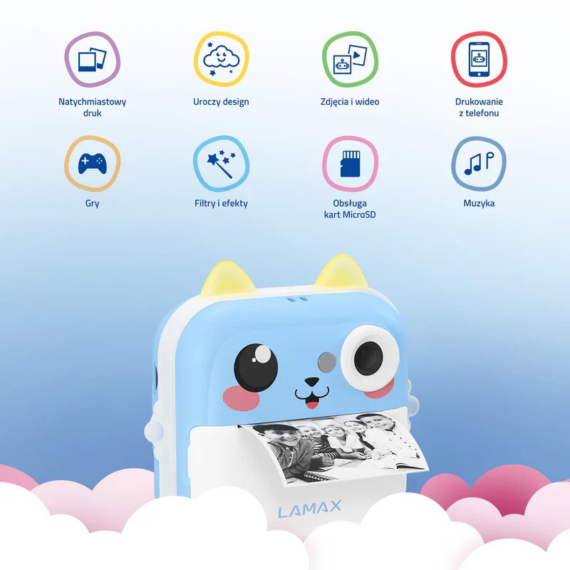 LAMAX Instant Camera Blue 6.09 cm IPS Display 8596687002601