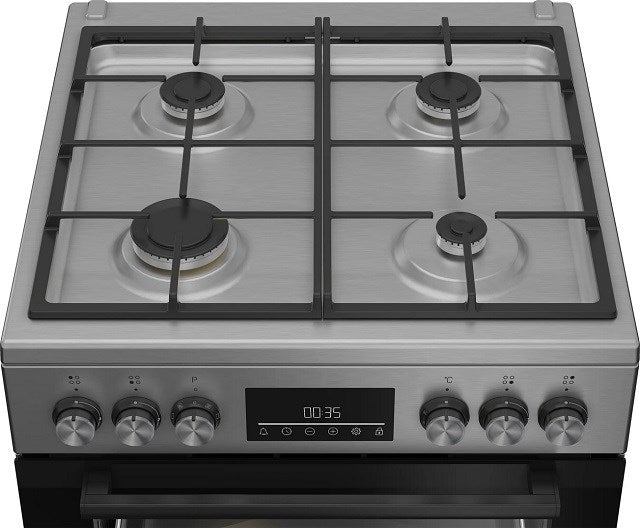 BEKO FBM62330GXTN Cooker Gas Hob & Electric Oven 4 Burners Stainless Steel