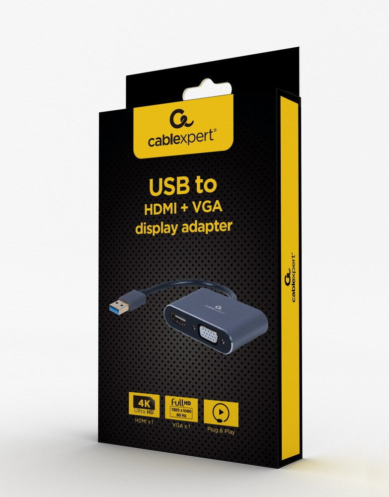 GEMBIRD HDMI to VGA Adapter 3840 x 2160 Model A-USB3-HDMIVGA-01
