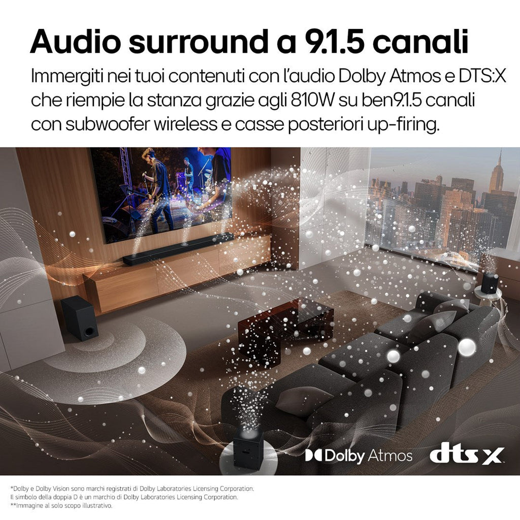 LG S95TR Black 9.1.5 Channels 810 W Soundbar