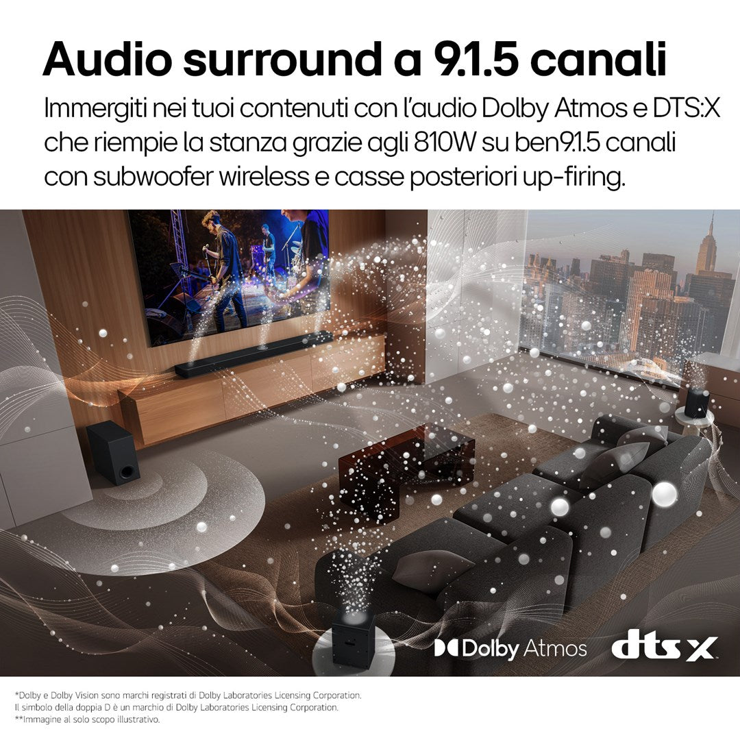 LG S95TR Black 9.1.5 Channels 810 W Soundbar