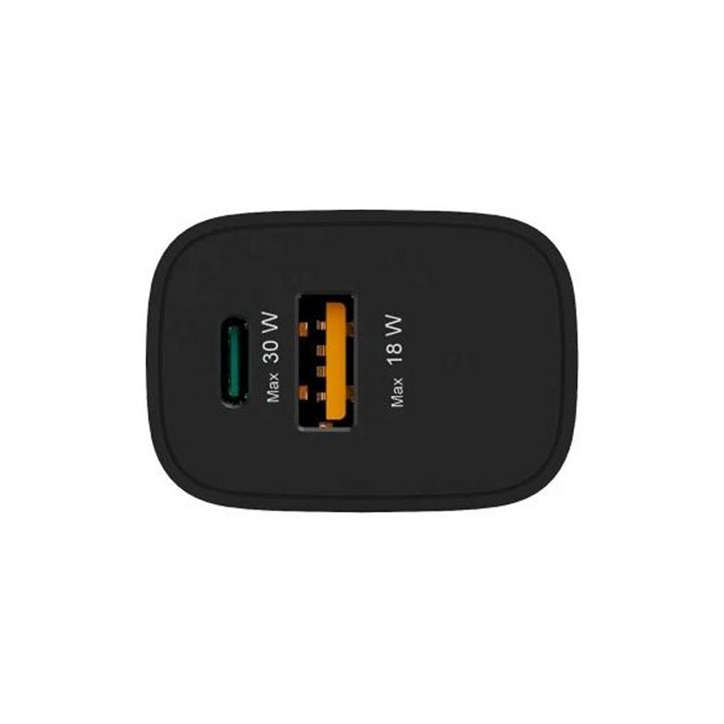 Hama Fast Charger 1x USB-A 1x USB-C PD 30W Black