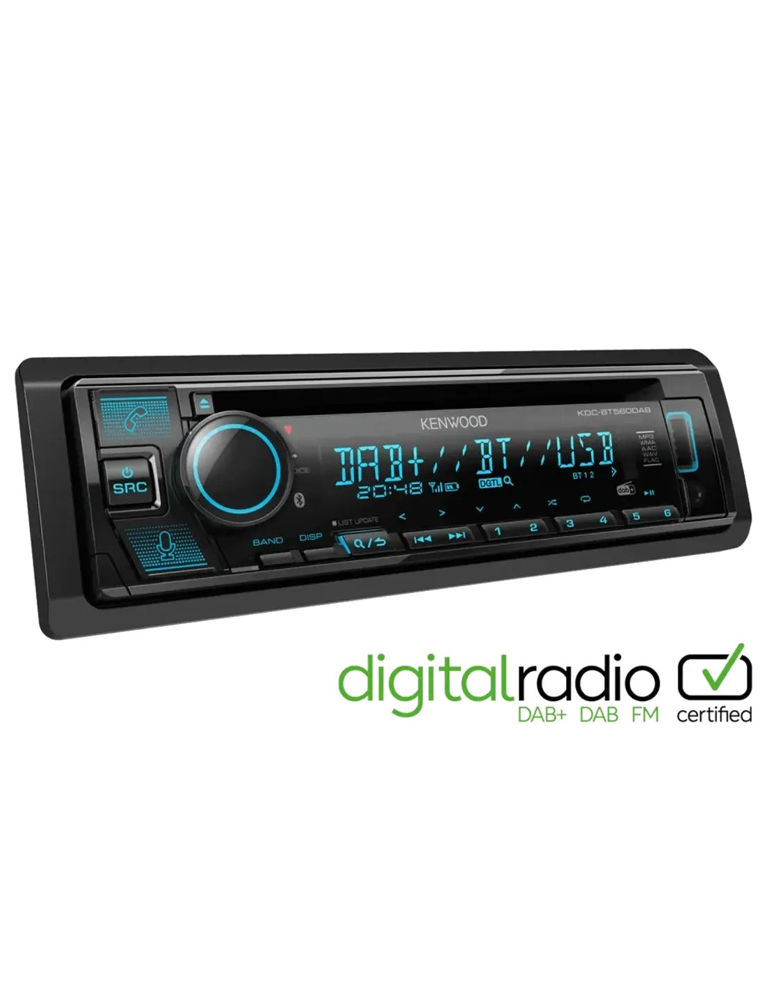Kenwood KDC-BT560DAB CD/MP3 Car Radio with DAB/ Bluetooth/ USB/ iPod/ AUX-IN