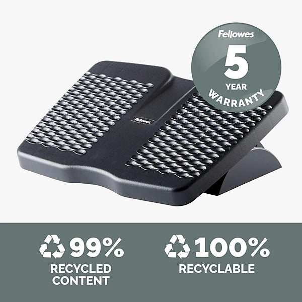 Fellowes Refresh Footrest, Plastic, Black, Air Circulation, 1 Piece (8066001)
