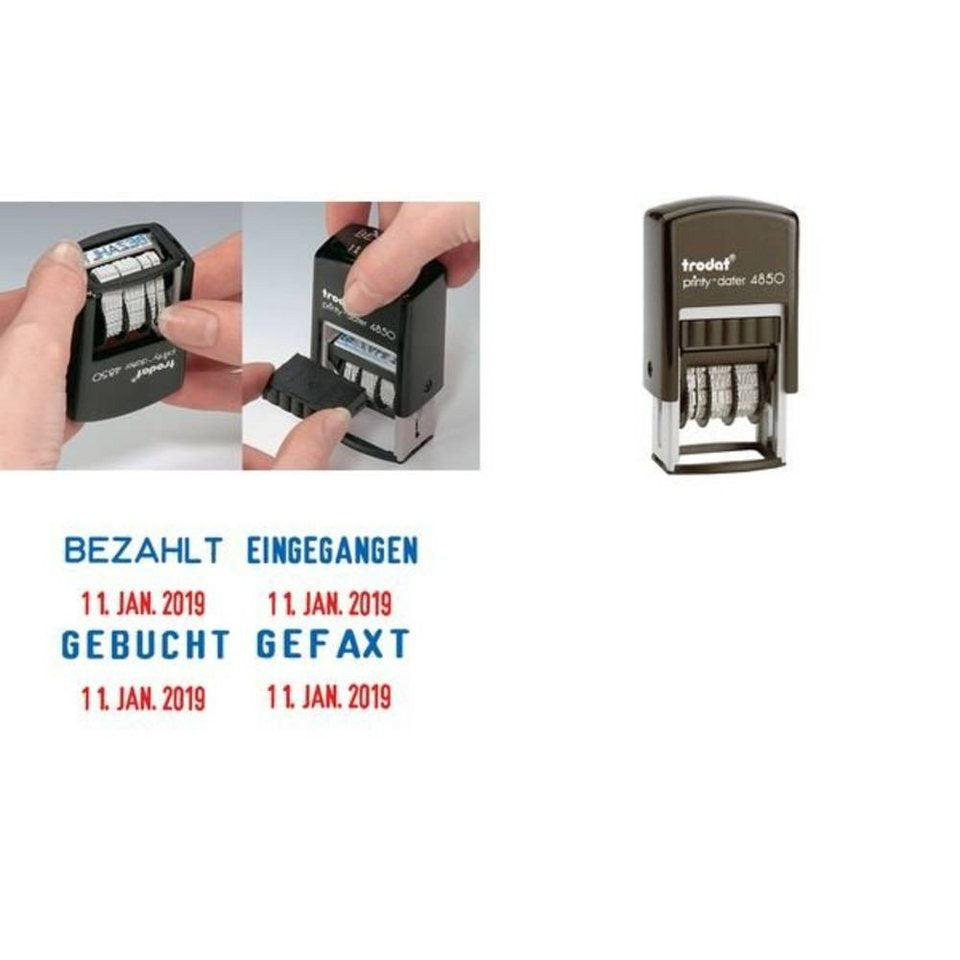 Trodat Printy Dater 4850 L "RECU LE" (FR) - Date Stamp 4850-L1