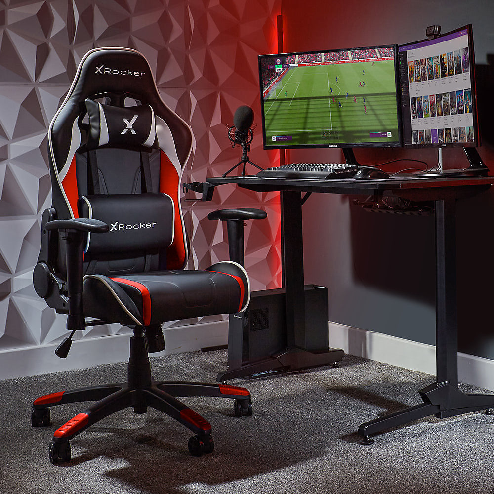 X Rocker Agility Compact eSports Gaming Office Chair for Teenagers - Black/Red (5126601)