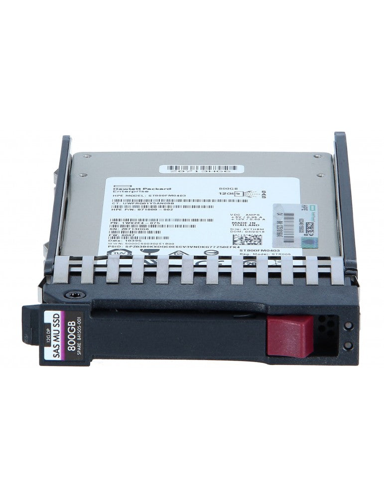 Hewlett Packard Enterprise HPE Mixed Use SSD 800GB Hot-Swap 2.5" SFF SAS 12Gb/s for Modular Smart Array 1040,2040 (N9X96A)