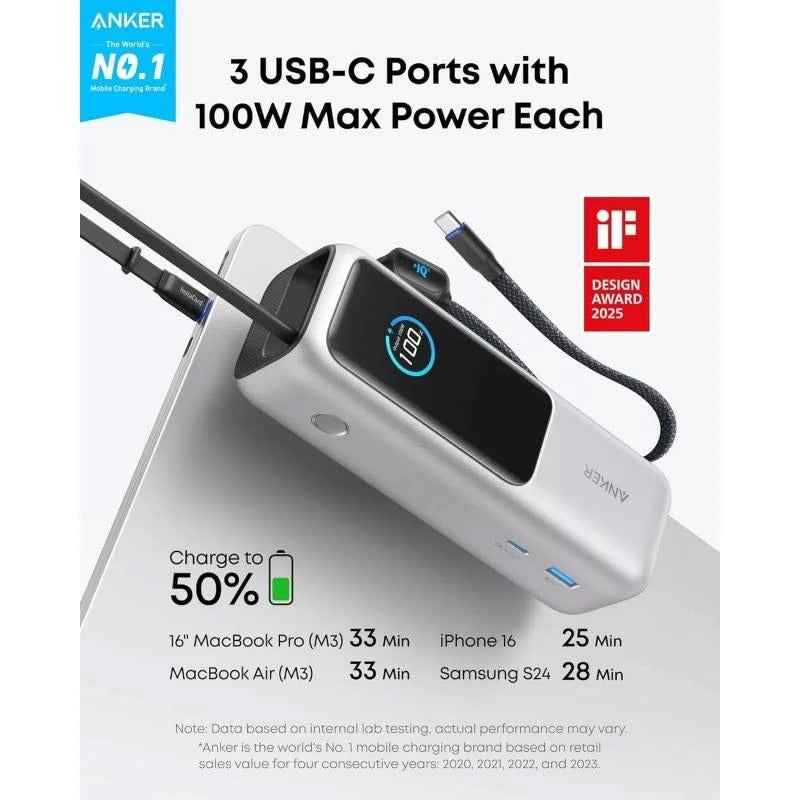 Anker A1695H41 Powerbank 25000mAh 100W USB-C & USB-A (A1695H41) 100Watt 1xUSB-C 1xUSB-A