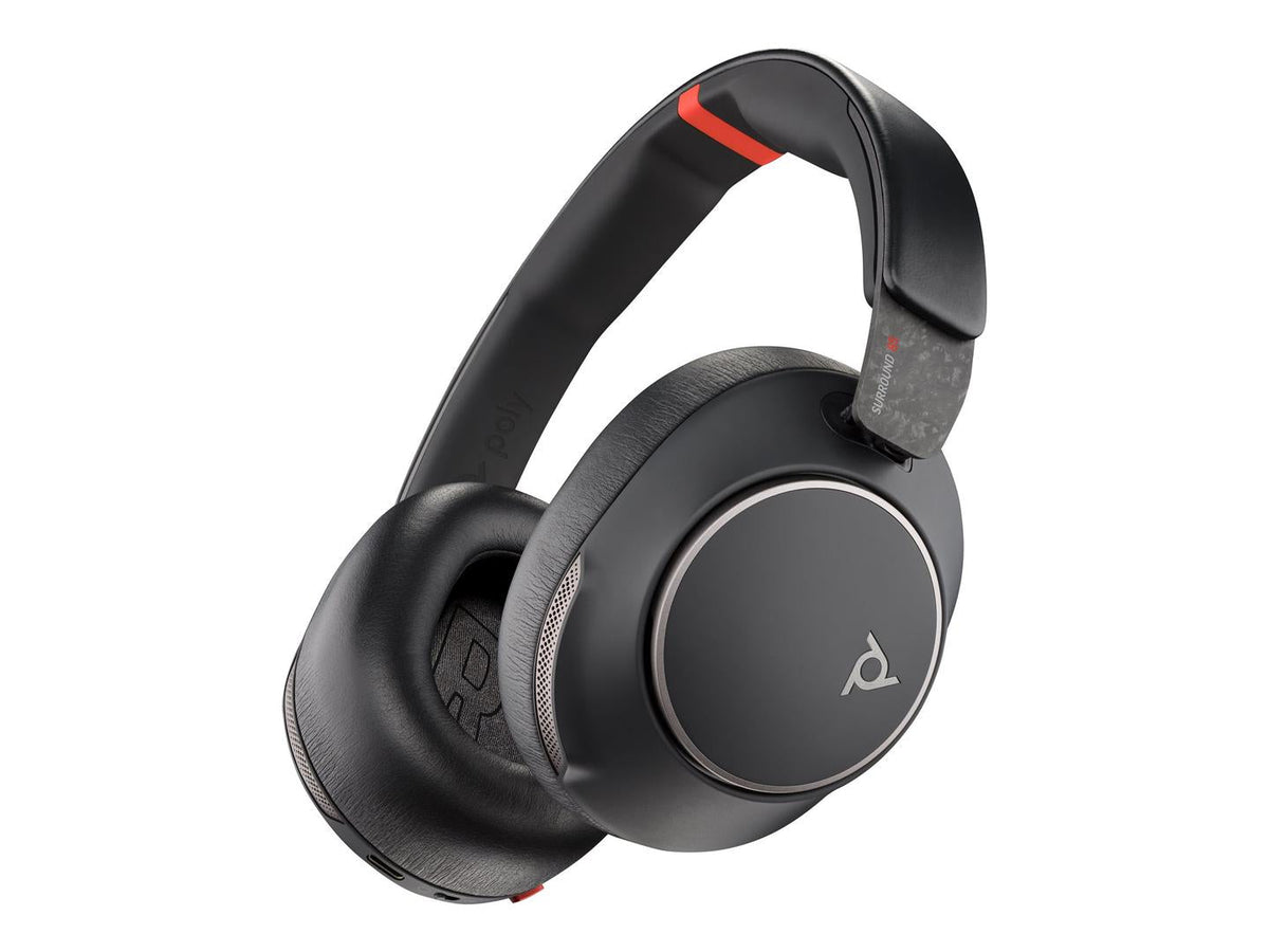 HP Poly Voyager Surround 85 UC Wireless Headphones, USB Type-C, Bluetooth, Charging Station, Black (8G7T7AA)