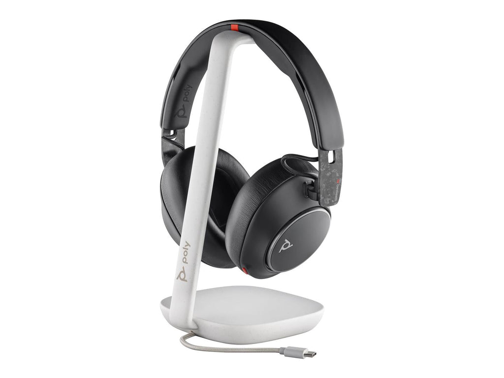 HP Poly Voyager Surround 85 UC Wireless Headphones, USB Type-C, Bluetooth, Charging Station, Black (8G7T7AA)