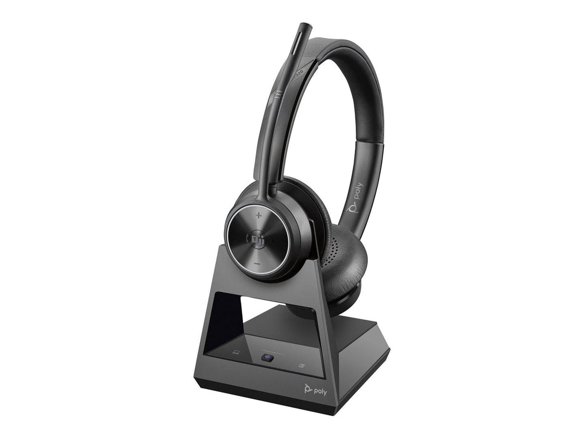 HP Poly Savi 7320 UC Wireless Headphones with USB Type-C Charging Station - Black 8L553AA