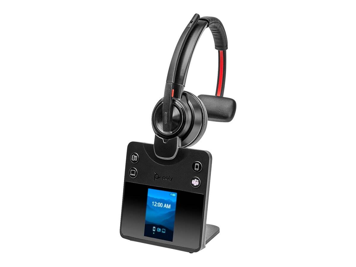 HP Inc. Poly Savi 8410 Office - Savi 8400 series - Headset - On-Ear - DECT / Bluetooth - Wireless - Black - Certified for Microsoft Teams (8L5A9AA#ABB)