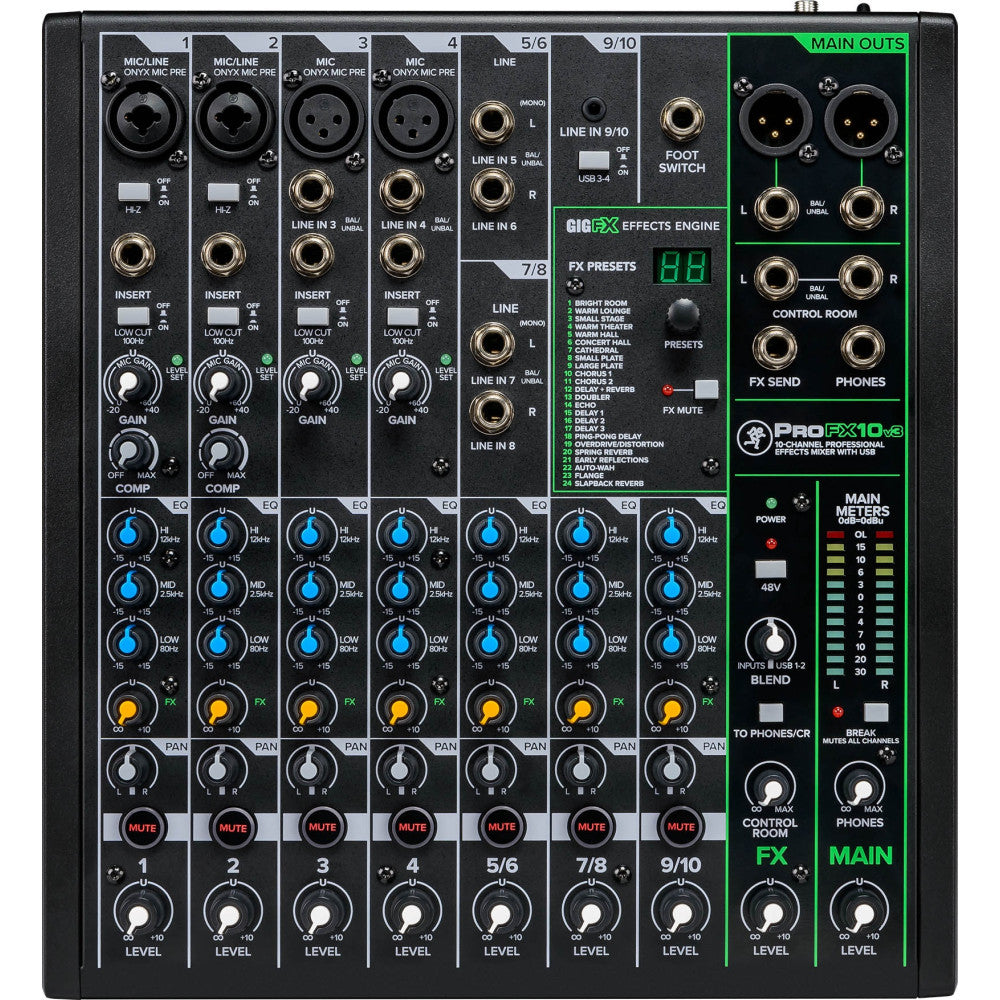 MACKIE Mixer ProFX10v3 Versatile Audio Mixer 2900 g 110 mm x 380 mm x 330 mm