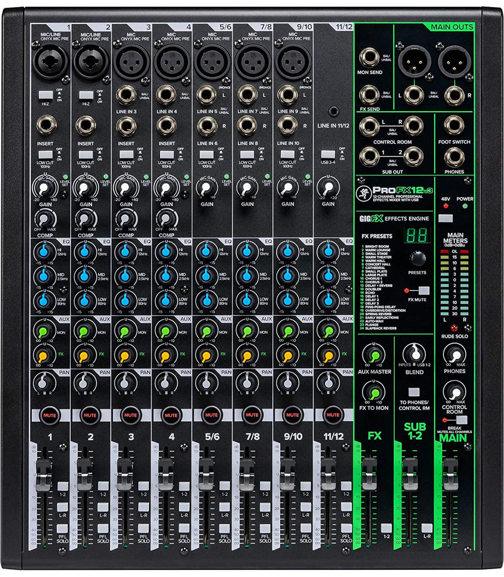 MACKIE Mixer ProFX12v3 Professional Mixing Console 5030 g 120 mm x 350 mm x 440 mm