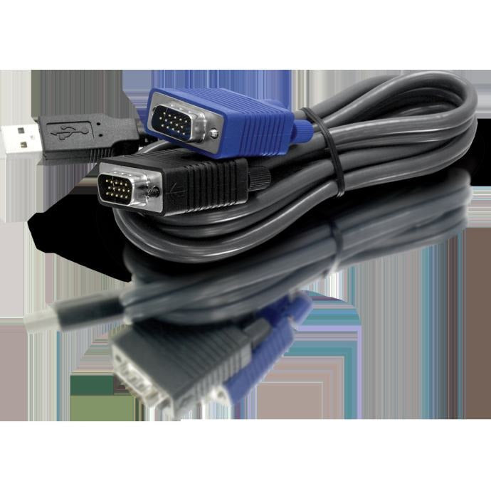 TRENDnet TK CU15 - KVM Cable - USB Type A, 4-pin, HD-15 (M) - 4.5 m - Black TK-CU15