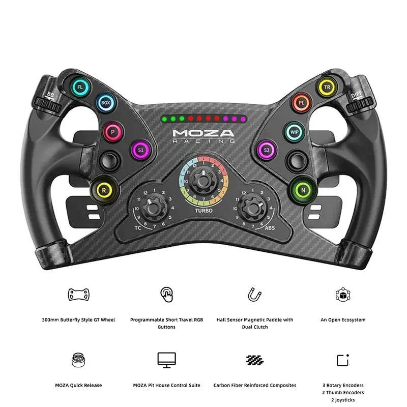 Moza Racing KS - Steering Wheel - Wireless - 10 Buttons - for PC (RS047)
