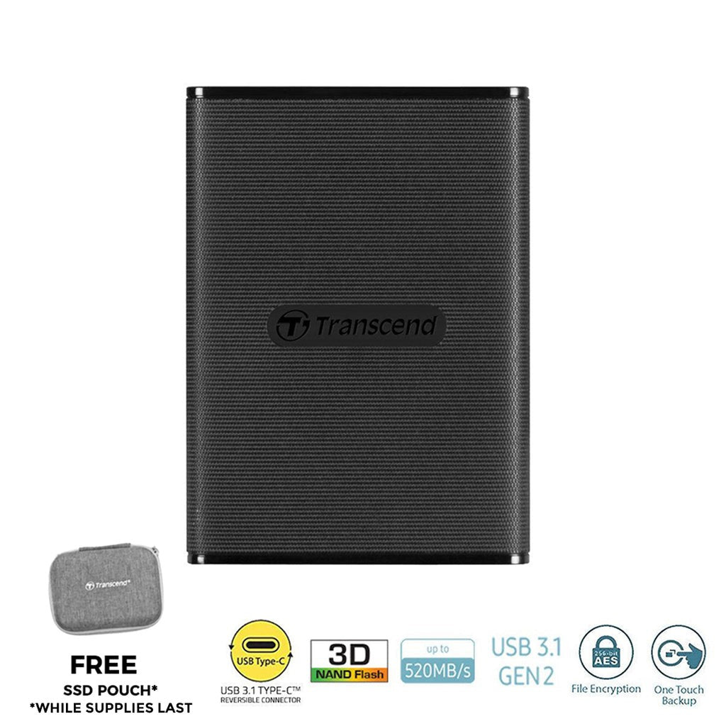 Transcend ESD270C 1TB External SSD - USB 3.1 Gen 2 (TS1TESD270C) 256-Bit-AES