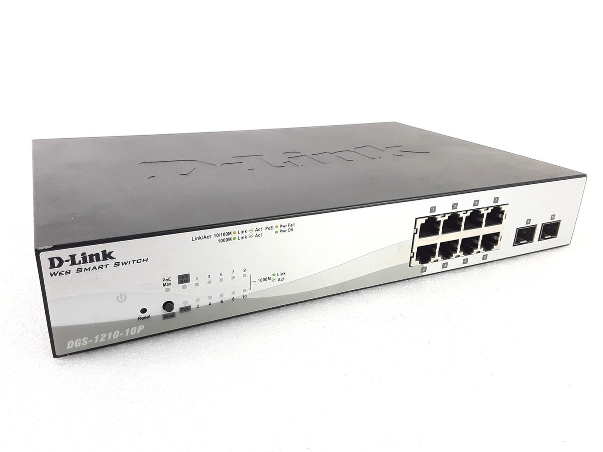 D-Link DGS-1210-10P - Managed L2 Gigabit Ethernet Switch - Power over Ethernet (PoE) - 1U Black (DGS-1210-10P/E)
