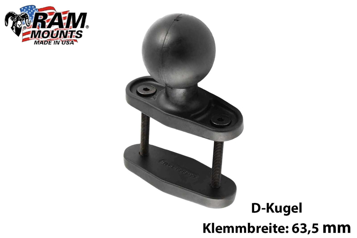 RAM Mounts RAM 2.5 Max Width Clamp Base with D Size 2.25 Diameter Ball RAM-D-247U-25