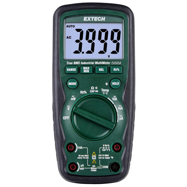 Extech EX505A Digital Handheld Multimeter CAT IV 600 V Display Counts